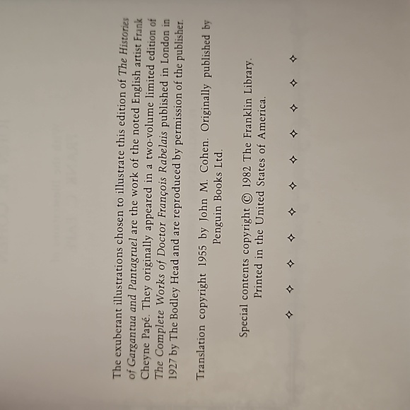 😵1982 1st Printing Franklin Library Gargubtua and Pantagruel leather Rabelaus - Picture 7 of 13